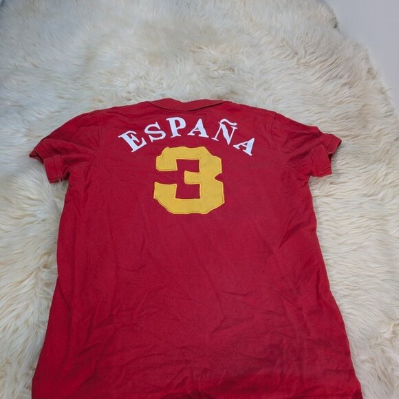 Robin Ruth Men's Red Classic-Fit Short Sleeve Spain Polo Shirt Size S - Picture 9 of 9